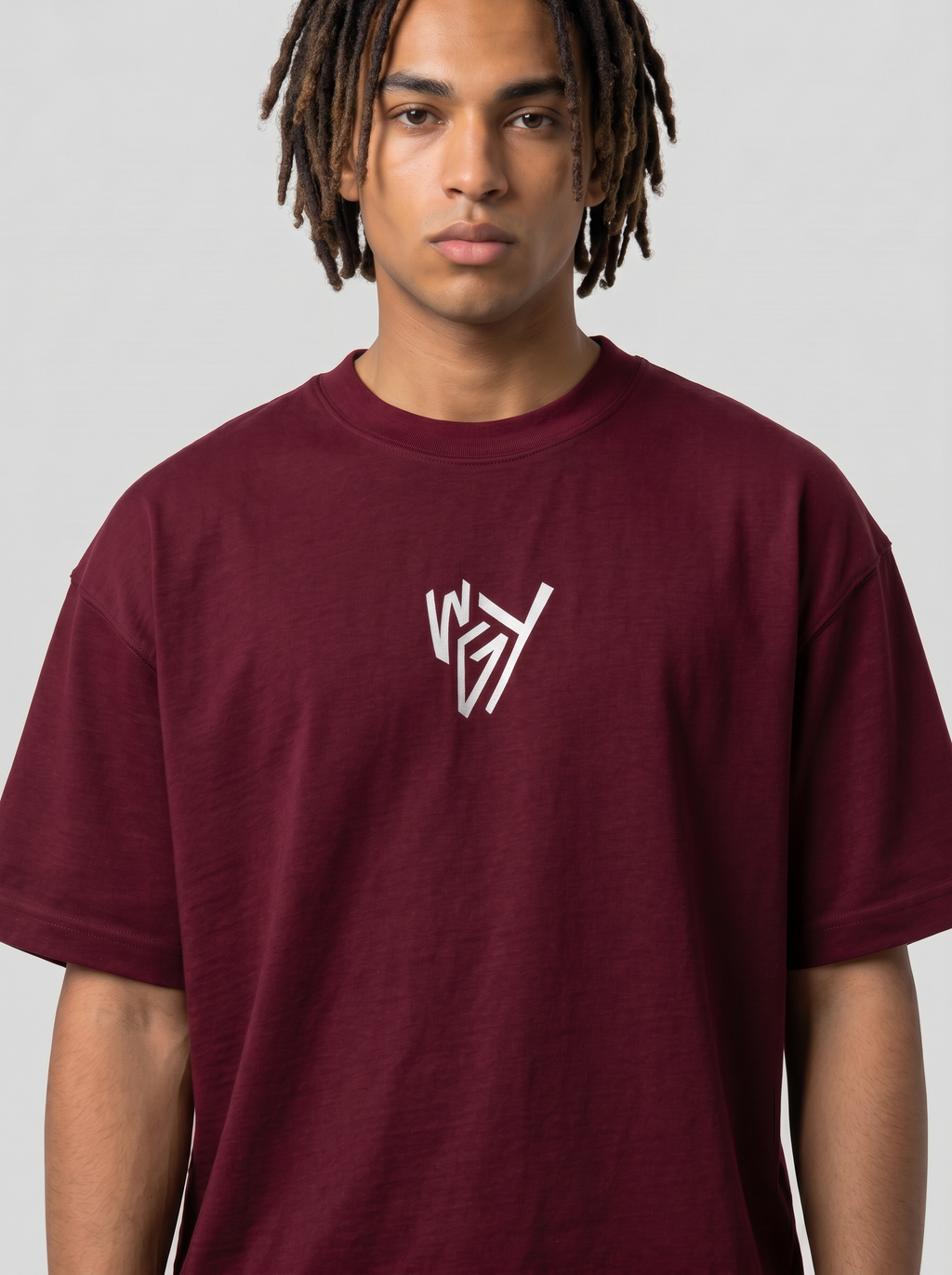 T-shirt fuck off burgundy