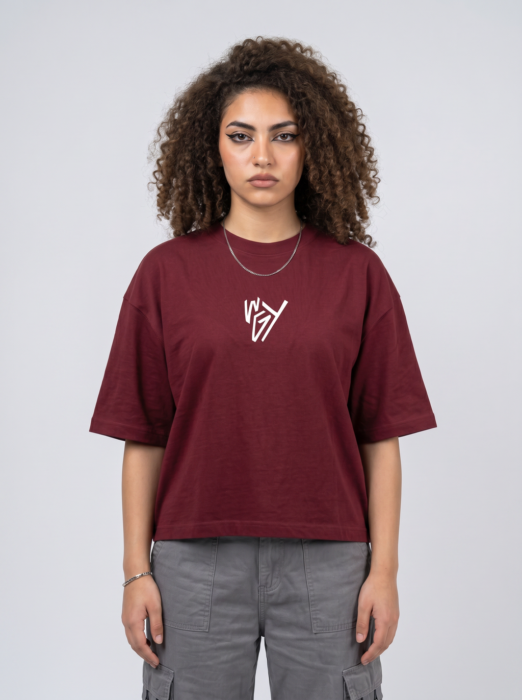 T-shirt fuck off burgundy w