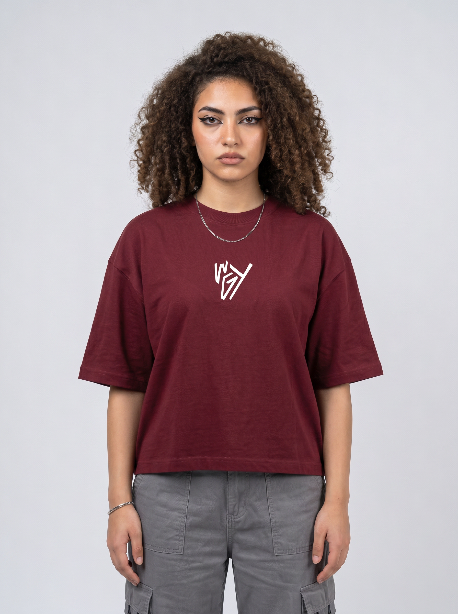 T-shirt fuck off burgundy w