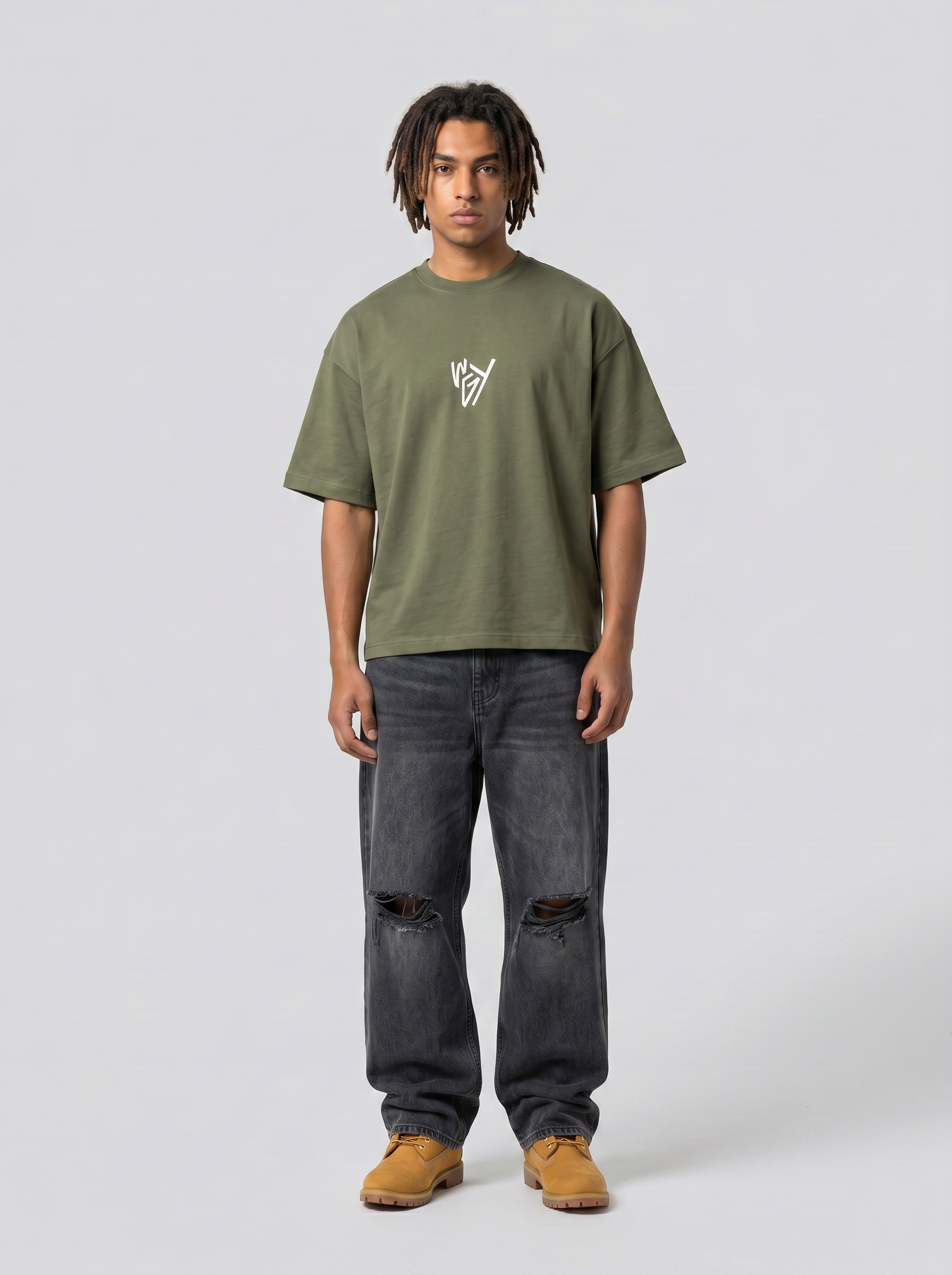 T-shirt fuck off olive