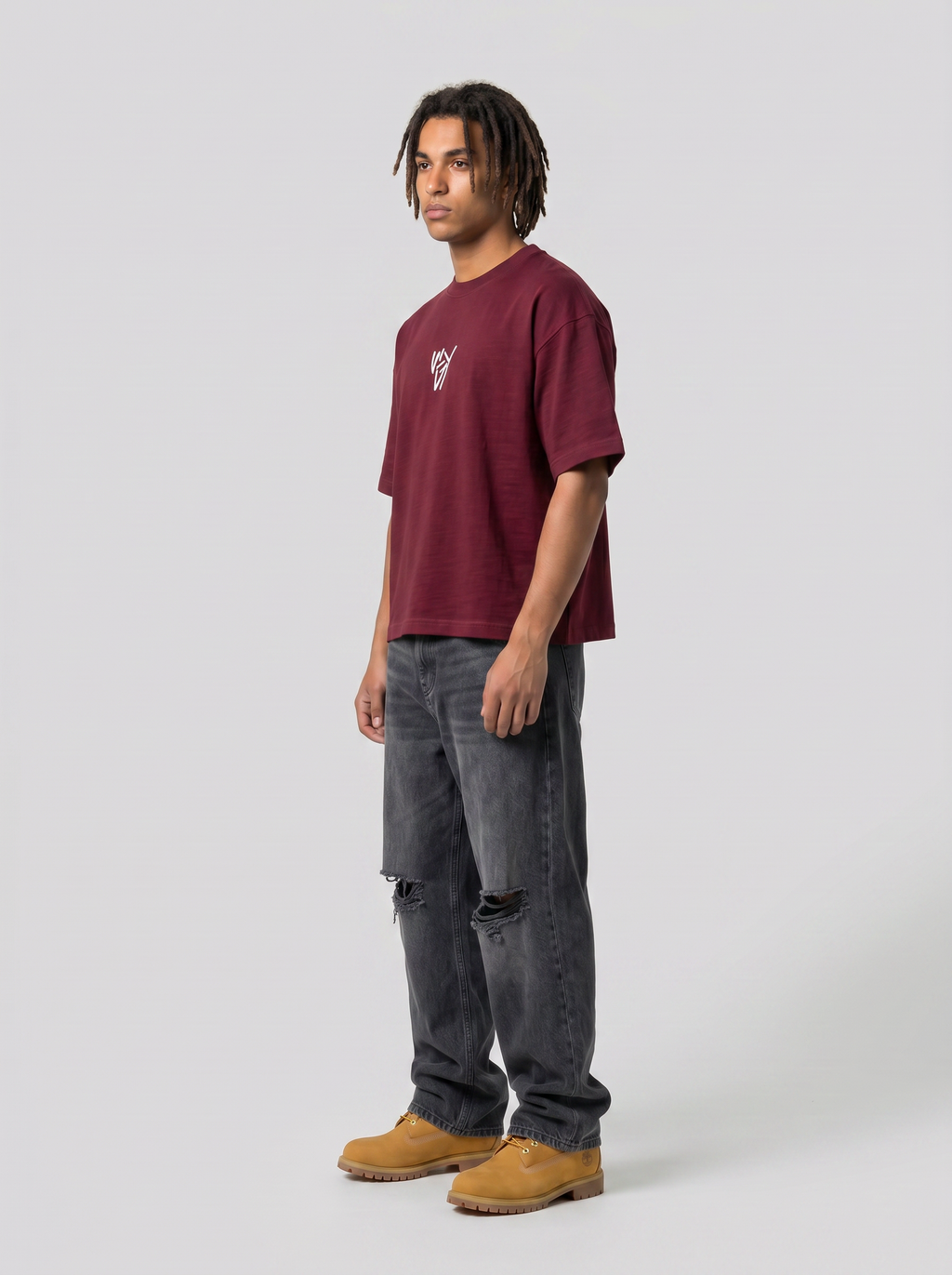 T-shirt fuck off burgundy