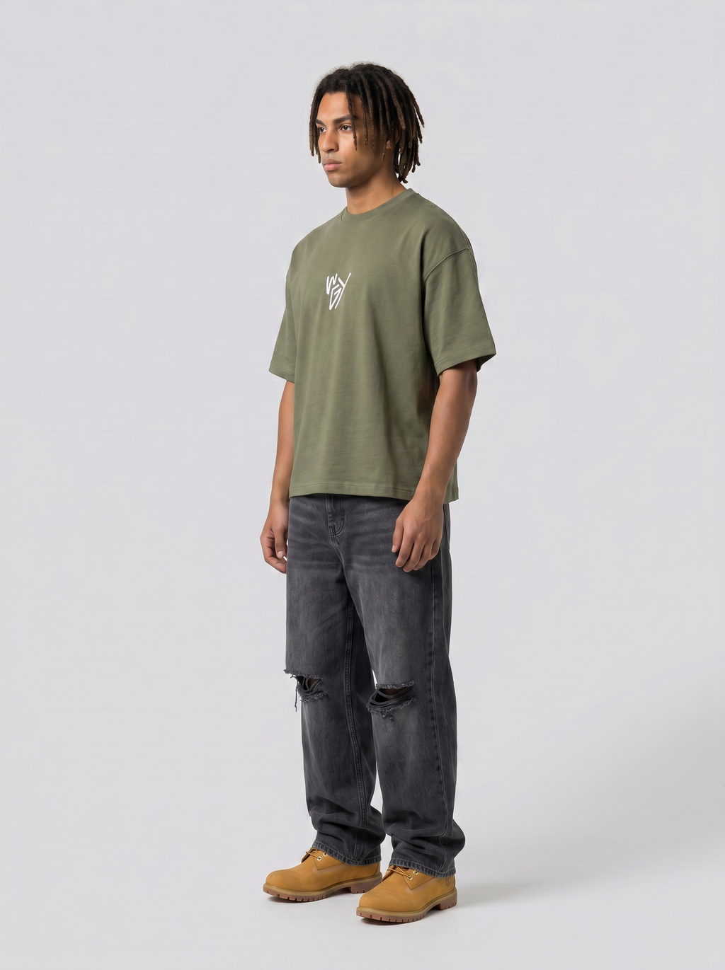 T-shirt fuck off olive